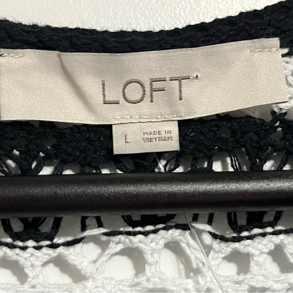 Loft Crochet Ruffle Sleeve Top Large - Picture 6 of 10